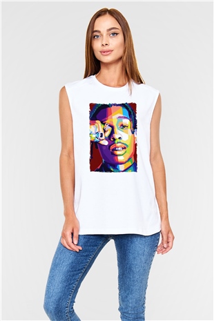 ASAP Mob Beyaz Unisex Kolsuz Tişört