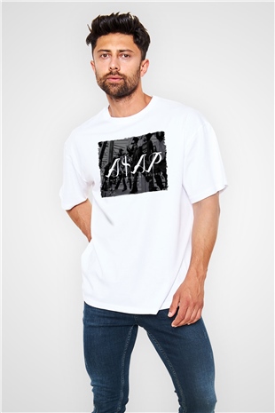 ASAP Mob Beyaz Oversize Tişört Oversize T-shirt - TişörtFabrikası