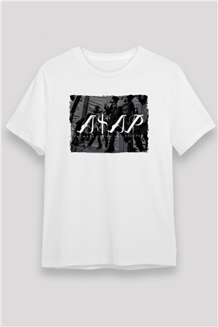 ASAP Mob Beyaz Unisex Tişört T-Shirt - TişörtFabrikası