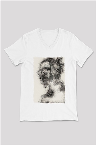 ASAP Mob Beyaz Unisex V Yaka Tişört
