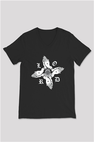 ASAP Mob Siyah Unisex V Yaka Tişört T-Shirt