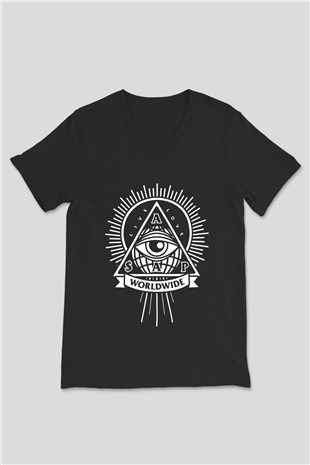 ASAP Mob Siyah Unisex V Yaka Tişört T-Shirt