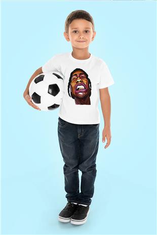 Asap Rocky Baskılı Beyaz Unisex Beyaz Çocuk Tişört - Tshirt