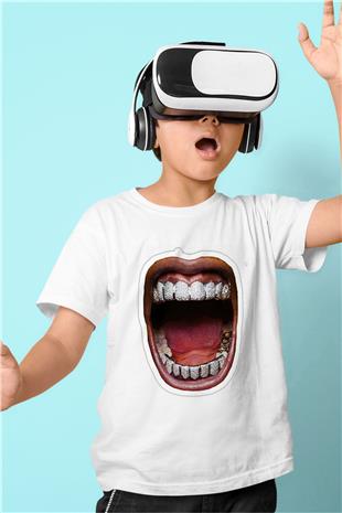 Asap Rocky Baskılı Beyaz Unisex Beyaz Çocuk Tişört - Tshirt