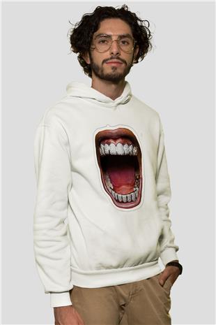 Asap Rocky Baskılı Beyaz Unisex Kapüşonlu Sweatshirt
