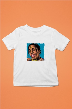 ASAP Rocky Baskılı Unisex Beyaz Çocuk Tişört