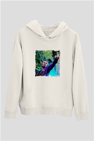 ASAP Rocky Baskılı Unisex Beyaz Hoodie