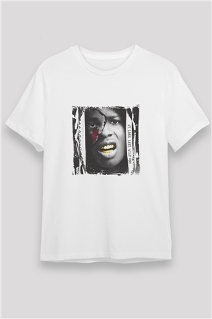 ASAP Rocky Baskılı Unisex Beyaz Tişört