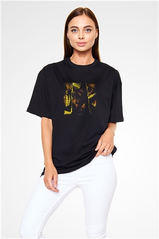 ASAP Rocky Baskılı Unisex Oversize Siyah Tişört