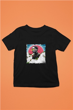 ASAP Rocky Baskılı Unisex Siyah Çocuk Tişört