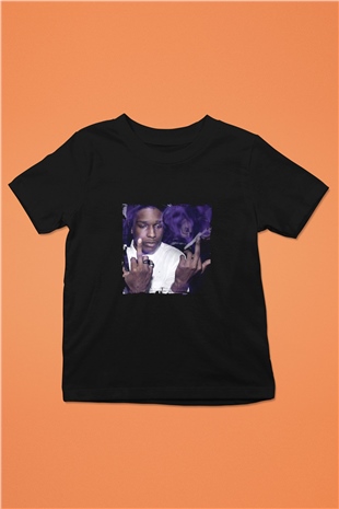 ASAP Rocky Baskılı Unisex Siyah Çocuk Tişört