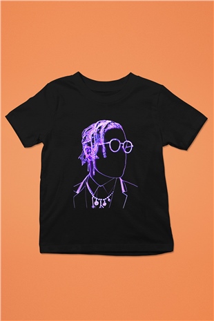 Asap Rocky Baskılı Unisex Siyah Çocuk Tişört - Tshirt