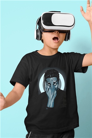 Asap Rocky Baskılı Unisex Siyah Çocuk Tişört - Tshirt