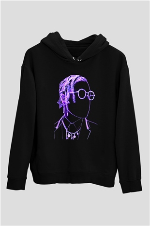 Asap Rocky Baskılı Unisex Siyah Hoodie