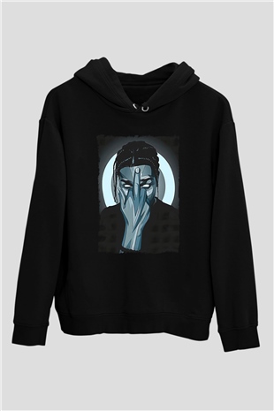Asap Rocky Baskılı Unisex Siyah Hoodie