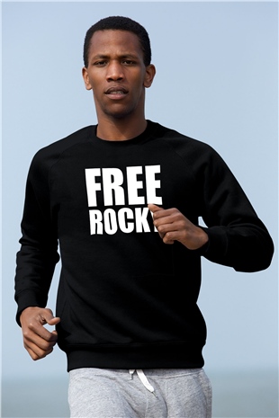 Asap Rocky Baskılı Unisex Siyah Sweatshirt