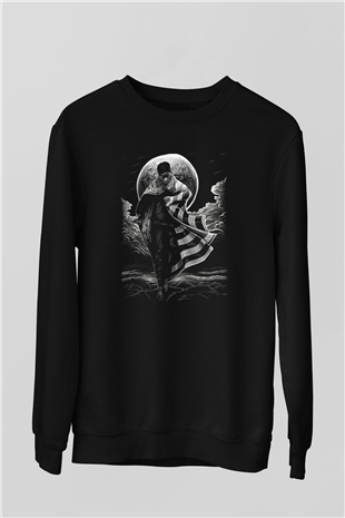 Asap Rocky Baskılı Unisex Siyah Sweatshirt