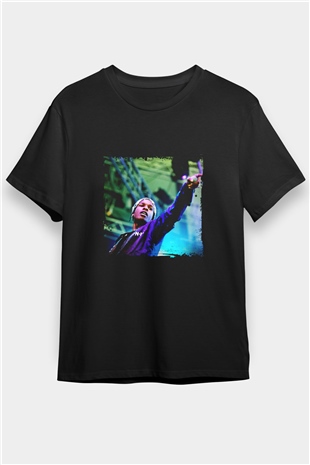 ASAP Rocky Baskılı Unisex Siyah Tişört
