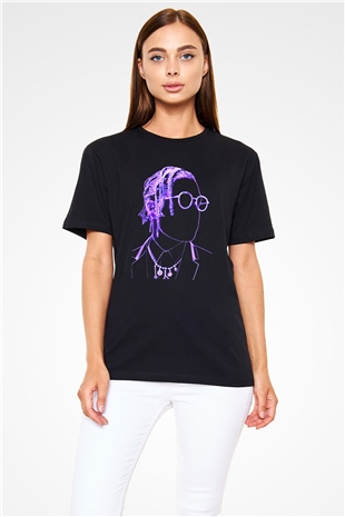 Asap Rocky Baskılı Unisex Siyah Tişört - Tshirt