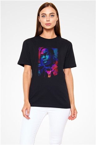Asap Rocky Baskılı Unisex Siyah Tişört - Tshirt
