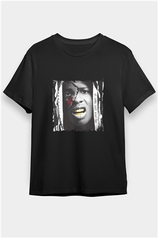 ASAP Rocky Baskılı Unisex Siyah Tişört