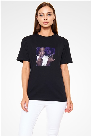 ASAP Rocky Baskılı Unisex Siyah Tişört