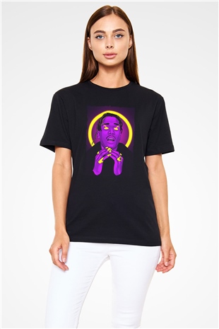 Asap Rocky Baskılı Unisex Siyah Tişört - Tshirt