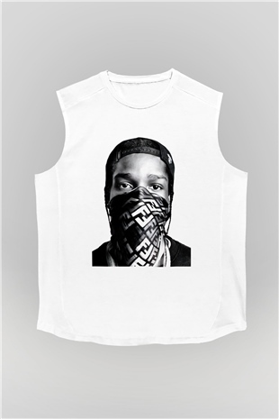 ASAP Rocky Beyaz Unisex Kolsuz Tişört