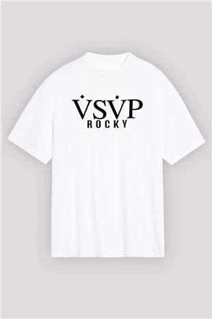 ASAP Rocky Beyaz Unisex Oversize Tişört T-Shirt