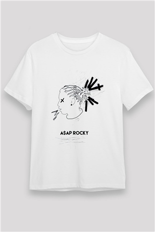 ASAP Rocky Beyaz Unisex Tişört T-Shirt - TişörtFabrikası
