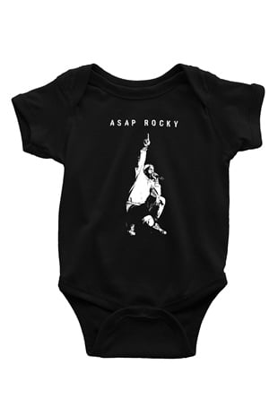 ASAP Rocky Siyah Bebek Body - Zıbın