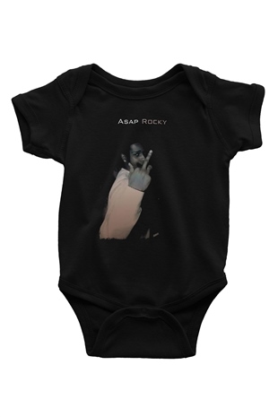 ASAP Rocky Siyah Bebek Body - Zıbın