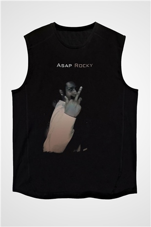 ASAP Rocky Siyah Unisex Kolsuz Tişört