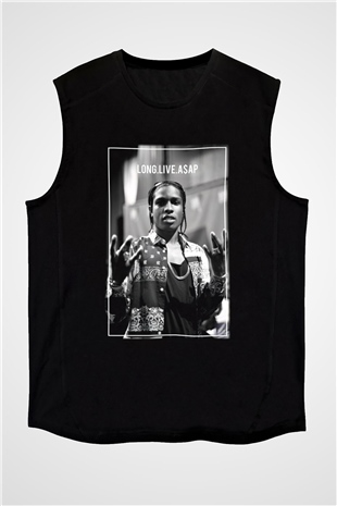 ASAP Rocky Siyah Unisex Kolsuz Tişört