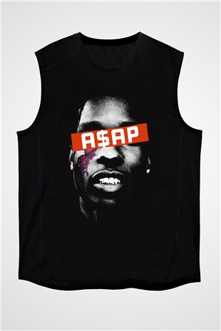 ASAP Rocky Siyah Unisex Kolsuz Tişört