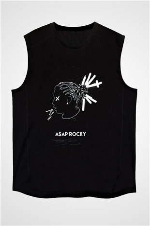 ASAP Rocky Siyah Unisex Kolsuz Tişört