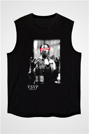 ASAP Rocky Siyah Unisex Kolsuz Tişört