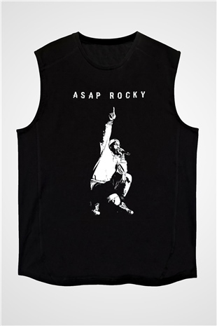ASAP Rocky Siyah Unisex Kolsuz Tişört