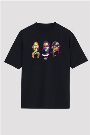 ASAP Rocky Siyah Unisex Tişört T-Shirt - TişörtFabrikası