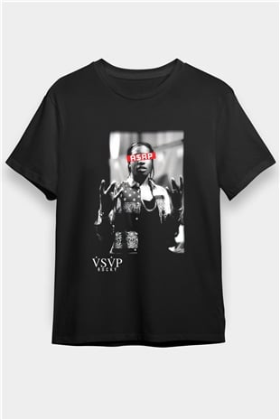 ASAP Rocky Siyah Unisex Tişört T-Shirt - TişörtFabrikası