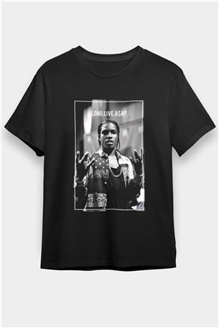 ASAP Rocky Siyah Unisex Tişört T-Shirt - TişörtFabrikası