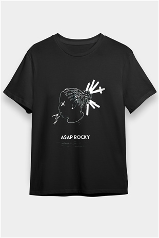 ASAP Rocky Siyah Unisex Tişört T-Shirt - TişörtFabrikası