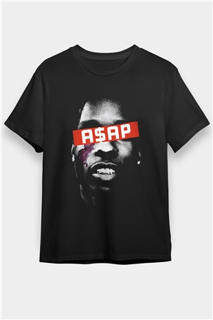 ASAP Rocky Siyah Unisex Tişört T-Shirt - TişörtFabrikası