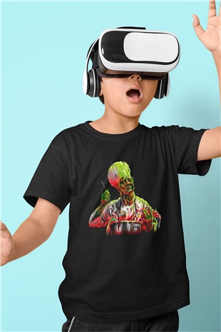 Aşçı Baskılı Siyah Unisex Çocuk Tişört