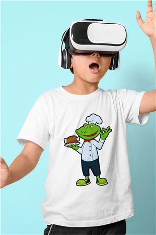 Aşçı Beyaz Unisex Çocuk Tişört