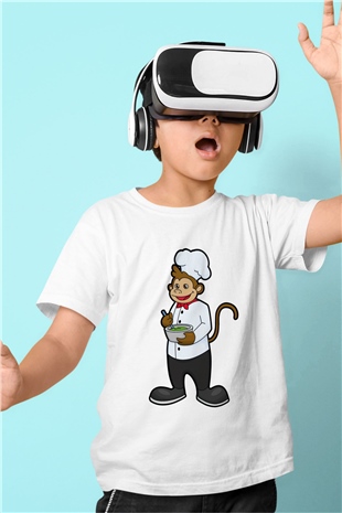 Aşçı Beyaz Unisex Çocuk Tişört