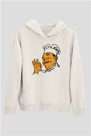 Aşçı Beyaz Unisex Hoodie