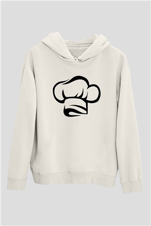 Aşçı Beyaz Unisex Hoodie