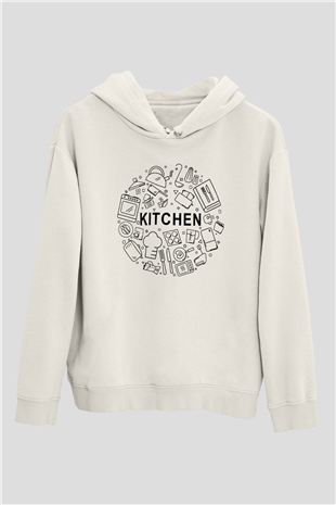 Aşçı Beyaz Unisex Hoodie