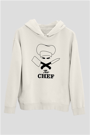 Aşçı Beyaz Unisex Hoodie